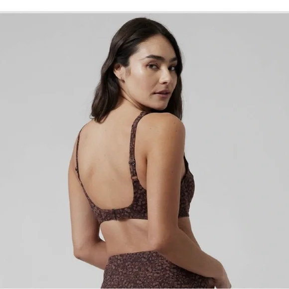 Athleta Brown Floral Patterned Bikini Top - Picture 2 of 8